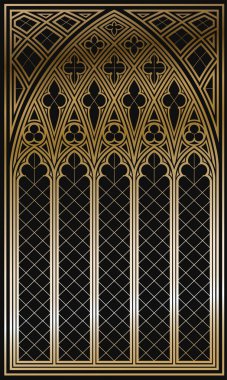 Gerçekçi Gotik Ortaçağ vitray penceresi. Geçmişi ya da dokusu. Mimari unsur. Ortaçağ Gotik vitray katedral penceresi