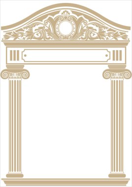 Boyama klasik kemer şekillendirme. Vektör grafikleri sütunlarla klasik antika portal
