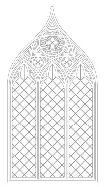 Gotik ortaçağ vitray penceresi. Geçmişi ya da dokusu. Mimari unsur. Ortaçağ Gotik vitray katedral penceresi