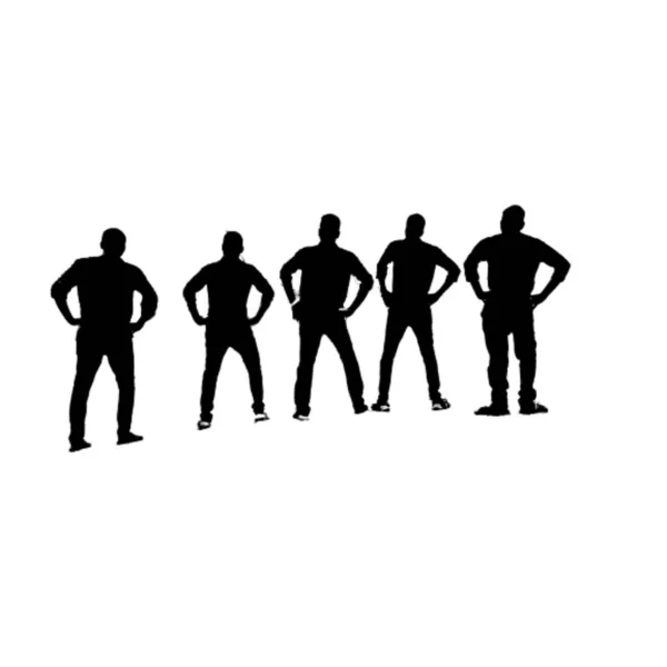 Silhouette Junger Männer Stehen — Stockfoto