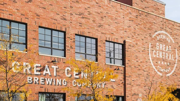 Chicago Verenigde Staten Oktober 2022 Great Central Brewing Company Ligt — Stockfoto