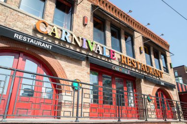 Chicago, IL, USA - March 1, 2023: Carnivale Restaurant is a Latin American restaurant in Chicago's West Loop with colorful decor and Latin-Fusion dishes.
