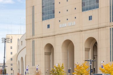 Evanston, IL, ABD - 23 Ekim 2023: Ryan Field, 1926 yılında inşa edildi, Northwestern Üniversitesi Wildcats NCAA futbol takımına ev sahipliği yapmaktadır.. 