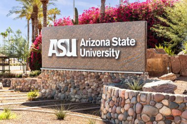Tempe, AZ, ABD - 28 Ekim 2023: Arizona Eyalet Üniversitesi en büyük devlet üniversitelerinden biridir ve 1885 yılında kuruldu..
