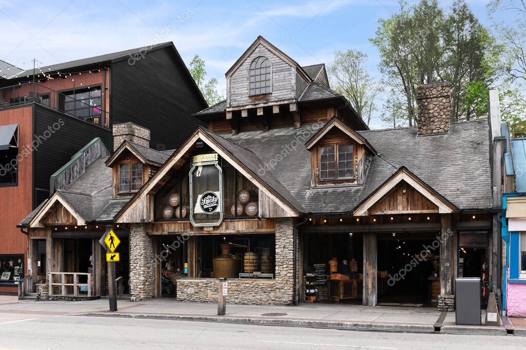 Gatlinburg, TN, USA - April 16, 2024: Ole Smoky Distillery 