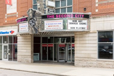 Chicago, IL, USA - June 4, 2024: The Second City is a improvisational comedy troupe founded in 1959 and was the starting point for many award-winning stars. clipart