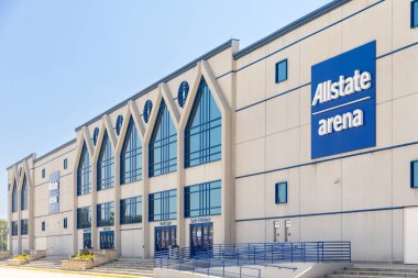 Rosemont, IL, ABD - 21 Haziran 2024: Allstate Arena, Chicago banliyölerinde 18.500 kapasiteli ve Chicago Wolves hokey takımına ev sahipliği yapan çok amaçlı bir mekan..