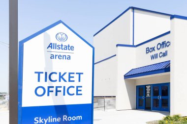 Rosemont, IL, ABD - 21 Haziran 2024: Allstate Arena, Chicago banliyölerinde 18.500 kapasiteli ve Chicago Wolves hokey takımına ev sahipliği yapan çok amaçlı bir mekan..