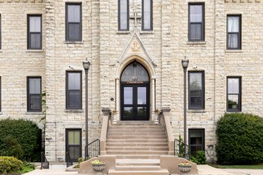 Joliet, IL, ABD - 24 Temmuz 2024: St. Francis Üniversitesi, ana kampüsü Joliet 'te bulunan ve 1920 yılında kurulmuş özel bir Fransisken üniversitesidir..