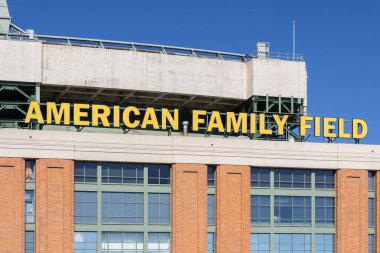 Milwaukee, WI, ABD - 10 Ağustos 2024: American Family Field, Major League Baseball Ligi 'nden Milwaukee Brewers' ın evidir. Stadyum daha önce Miller Park olarak biliniyordu..