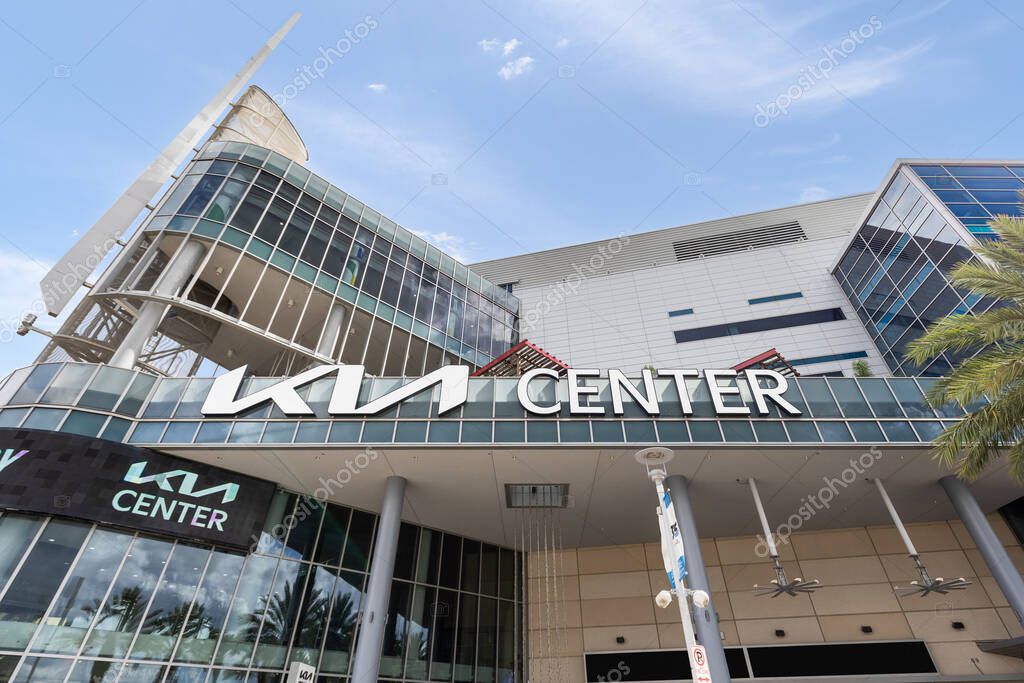 Orlando, FL, USA - August 24, 2024: The Kia Center, formerly the Amway Center, is a multi-purpose arena located in downtown Orlando and home to the NBA's Orlando Magic.