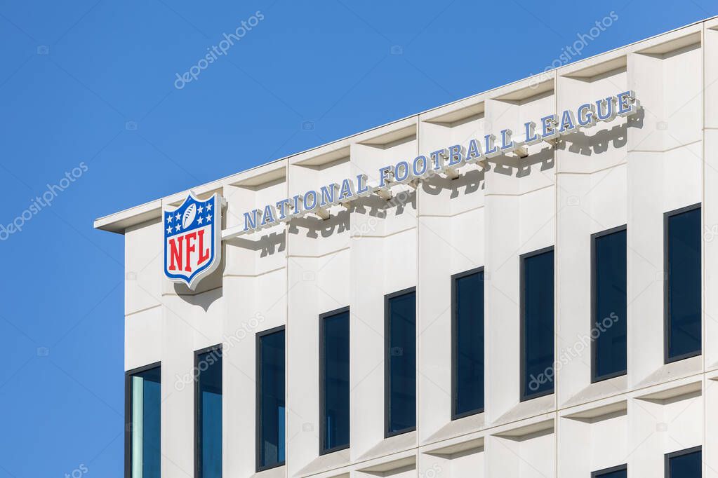 Inglewood, CA, USA - November 14, 2024: The National Football League West Coast Office is located outside of Sofi Stadium in Inglewood CA, in the Los Angeles suburbs.