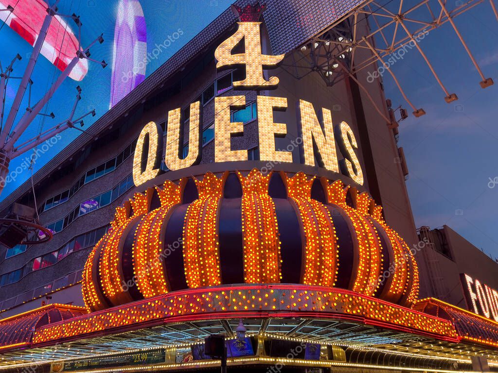 Las Vegas, NV, USA - November 10, 2024: Four Queen Hotel and Casino is located on Fremont Street in downtown Las Vegas.
