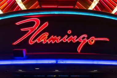 Las Vegas, NV, ABD - 9 Kasım 2024 Flamingo Las Vegas Vegas 'ın ortasında ve Caesars Entertainment' in sahibi olduğu bir oteldir..