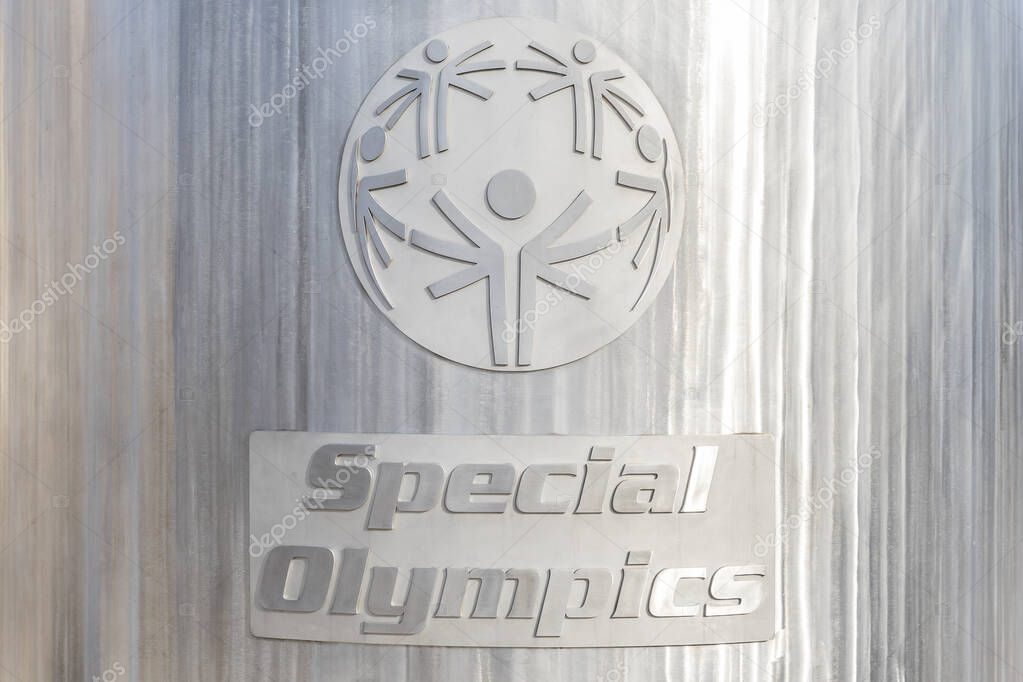 Chicago, IL, USA - December 17, 2024: The Eternal Flame of Hope sculpture, located outside of Soldier Field, is to honor the 50th anniversary of the Special Olympics in Chicago in 2018.