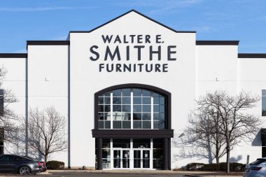 Oak Brook, IL, USA - February 12, 2024: Walter E Smith is a Chicago Metropolitan furniture store chain with 10 locations. clipart