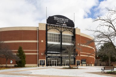 Schaumburg, IL, ABD - 19 Kasım 2024: Wintrust Field, Chicago banliyölerinde yer alan Schaumburg Boomers 'a ev sahipliği yapmaktadır..