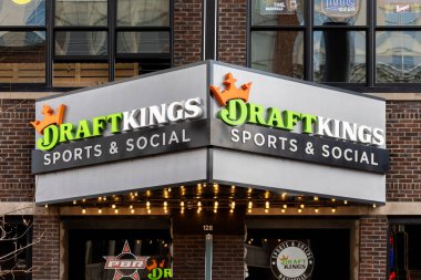 Nashville, TN, ABD - 8 Mart 2025: DraftKings Sports and Social, Nashville şehir merkezindeki bir bar ve restorandır..