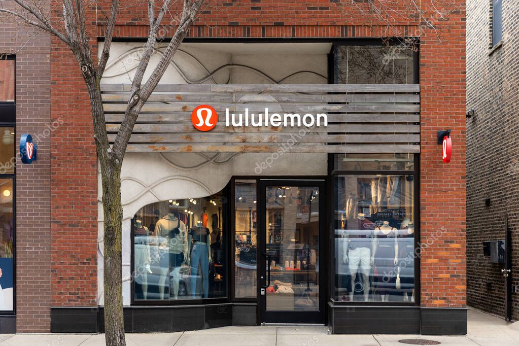 Chicago, IL, USA - March 27, 2025: Lululemon is a premium athletic clothing company founded in Canada in 1998 and grown to have over 700 stores worldwide and also sells online.