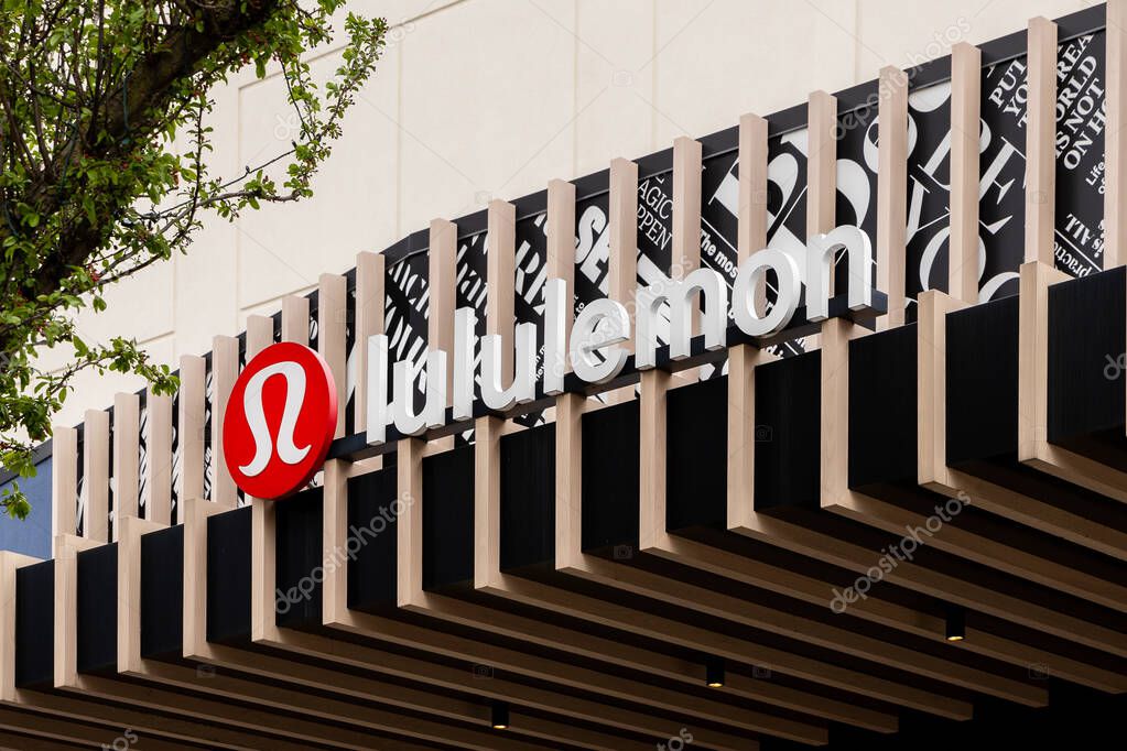 Skokie, IL, USA - April 22, 2025: Lululemon is a premium athletic clothing company founded in Canada in 1998 and grown to have over 700 stores worldwide and also sells online.