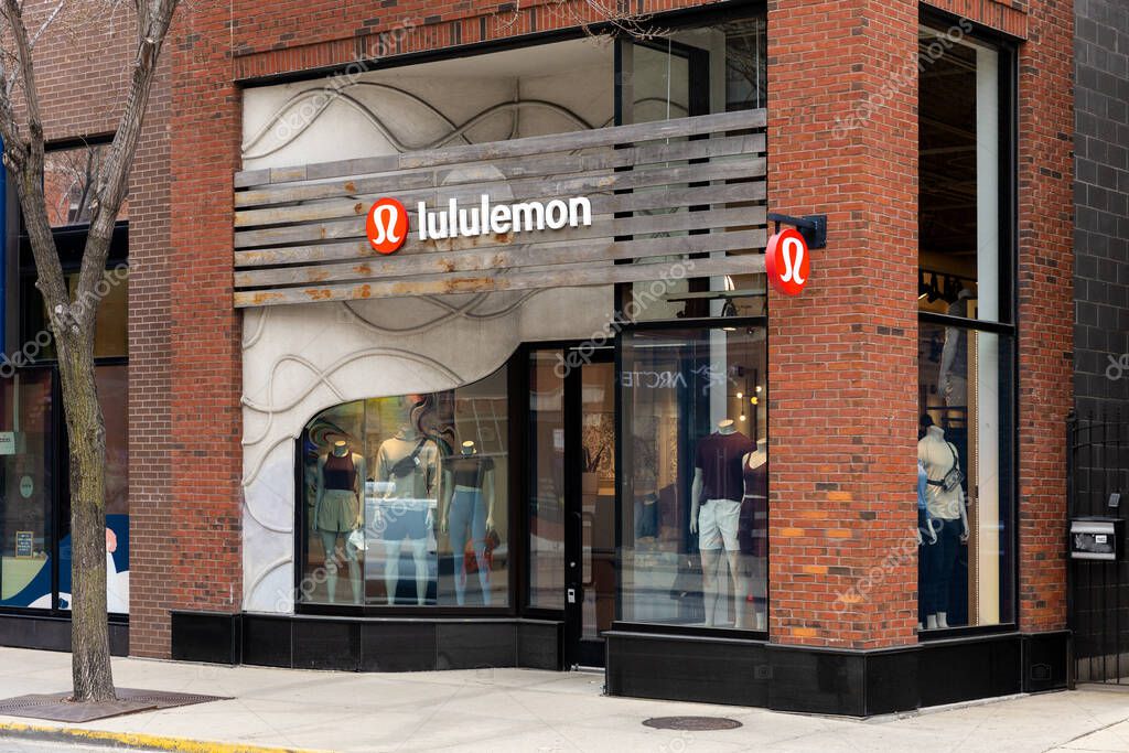 Chicago, IL, USA - March 27, 2025: Lululemon is a premium athletic clothing company founded in Canada in 1998 and grown to have over 700 stores worldwide and also sells online.