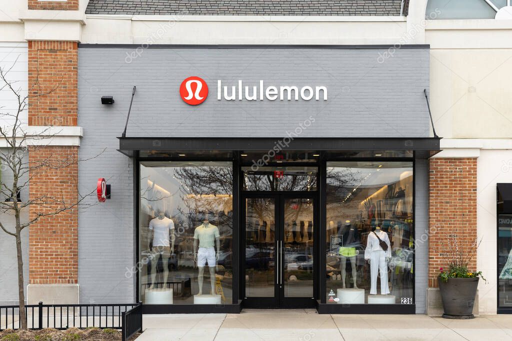 Kildeer, IL, USA - April 10, 2025: Lululemon is a premium athletic clothing company founded in Canada in 1998 and grown to have over 700 stores worldwide and also sells online.
