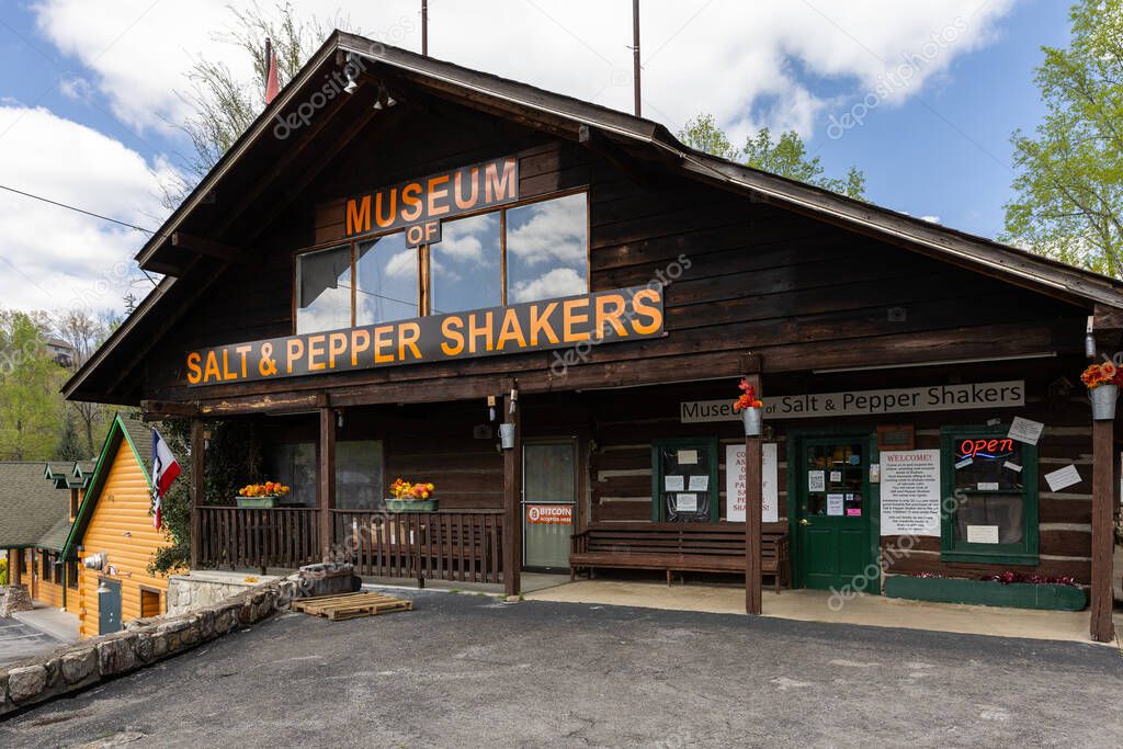 Gatlinburg, TN, USA - April 12, 2025: The Museum of Salt and Pepper Shakers houses more than 20,000 salt and pepper shakers from around the world.