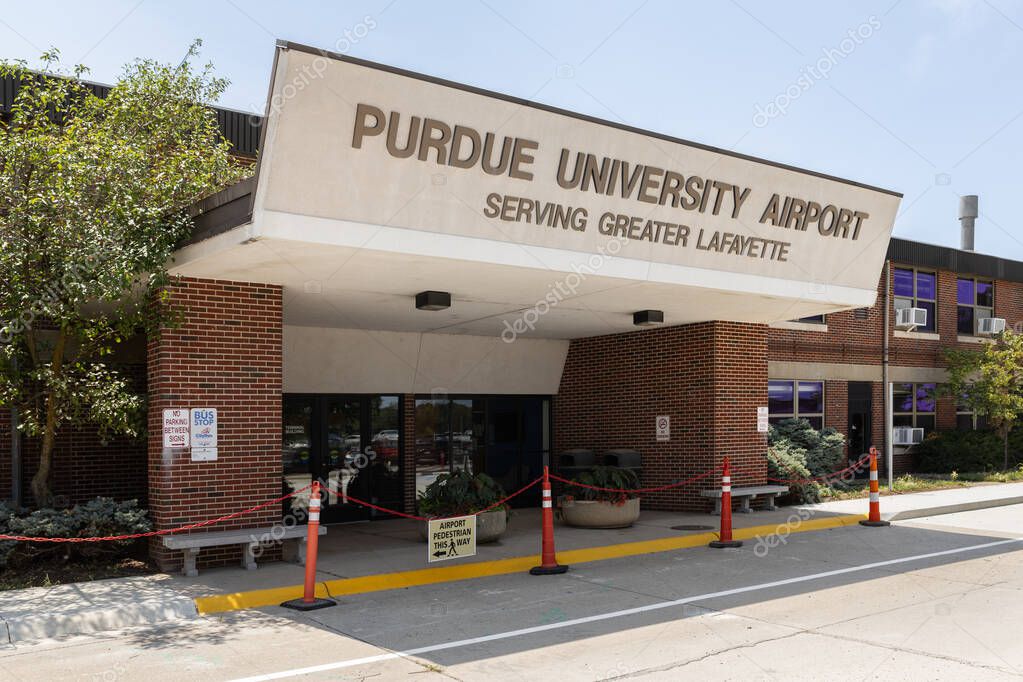 West Lafayette, IN, USA - July 29, 2025: Purdue University Airport, LAF, is a public airport located in the Tippecanoe County and has flights to and from Chicago.