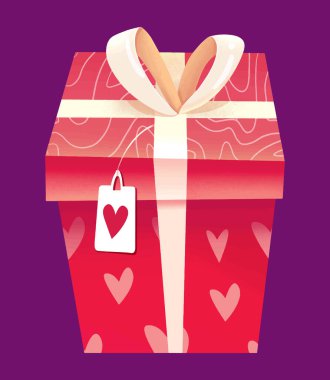 Valentines day love gift box vector illustration clipart 14th february