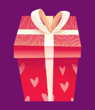 Valentines day love gift box vector illustration clipart 14th february