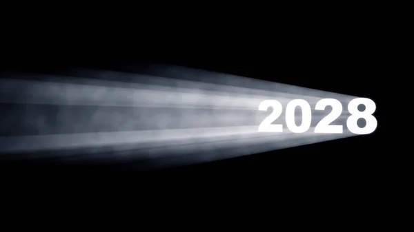 2028 Mutlu Yeni Yıl Tasarımı Yıl Sayısı Olarak Şekillendirilmiş Bir — Stok fotoğraf