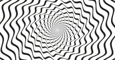 Hypnotic Psychedelic Black and White Optical Illusion Animation Loop