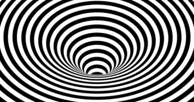 Hypnotic Psychedelic Black and White Optical Illusion Animation Loop