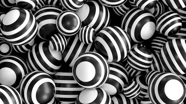 Abstract Achtergrond Met Zwart Wit Lijnen Ballen Illustratie — Stockfoto
