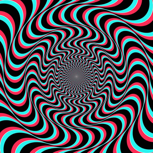 Hipnotik Psikedelik Siyah, Su ve Pembe Optik İllüzyon