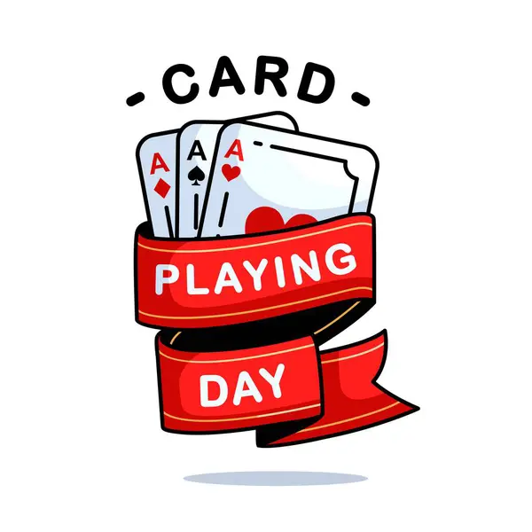 Diseño Del National Card Playing Day Aislado Sobre Fondo Blanco Ilustración de stock