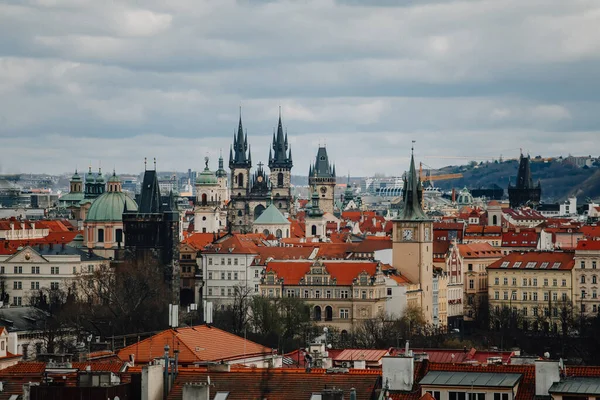 Praga República Checa Marzo 2023 Panorama Ciudad Desde Petrin Hill — Foto de Stock