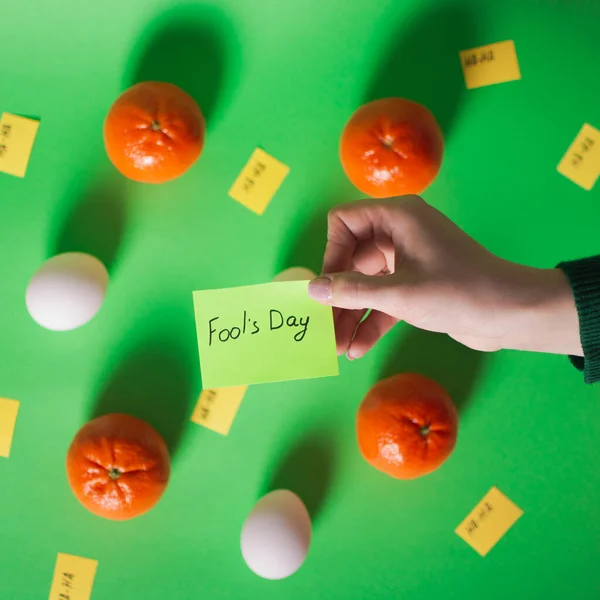 stock image A creative picture of April Fools Day jokes. Replacing food with similar items. Use of wooden forks and knives. Images of other objects are not what they really are.