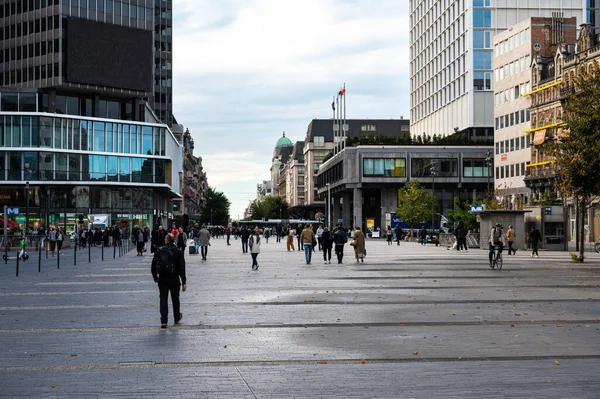 Brüssel Altstadt Region Brüssel Hauptstadt Belgien 2022 Fußgängerzone Renovierten Brouckere — Stockfoto