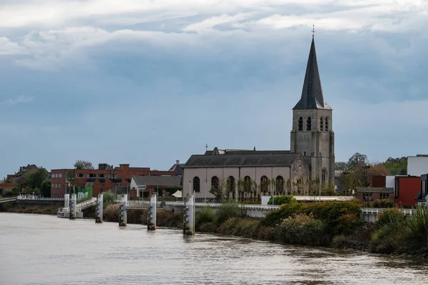 Schellebelle Doğu Flaman Bölgesi Belçika 2022 Scheldt Nehri Kıyısındaki Köye — Stok fotoğraf