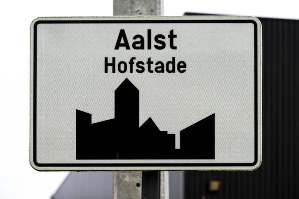 Aalst Flamandzki Brabant Belgia 2022 Znak Miejskiej Strefy Aalst Hofstade — Zdjęcie stockowe