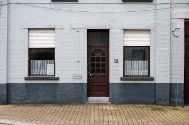 Borcht, Flemish Brabant Region -  Belgium - Feb. 19 2023 - Brick stone facade of an old residential house
