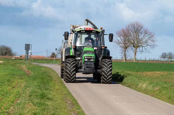 Merchtem Flemish Brabant Region Belgia Februari 2023 Mesin Traktor Besar — Stok Foto