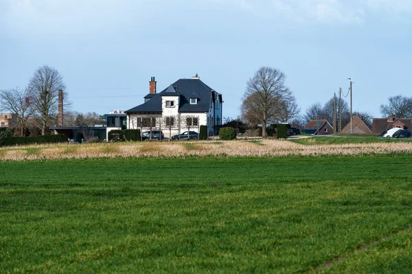Farmhouse Surrounded Green Fields Kobbegem Flemish Brabant Region Belgium — Stock fotografie