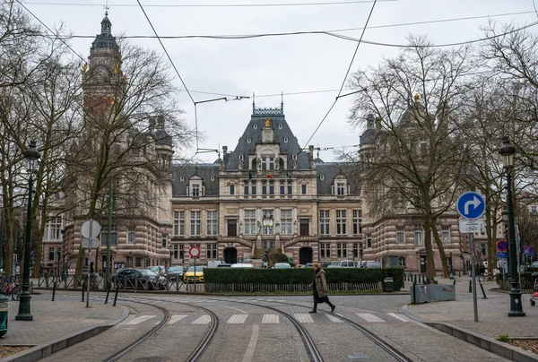 Sint Gillis Brussels Hoofdstedelijk Gewest België Maart 2023 Centrale Laan Stockafbeelding