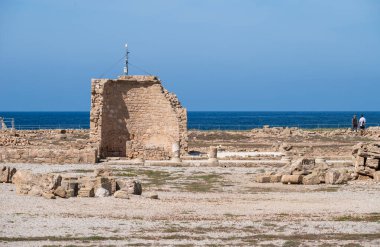 Paphos, Paphos İlçesi, Kıbrıs - 23 Mart 2023 - Nea paphos 'un tarihi mekanının manzarası