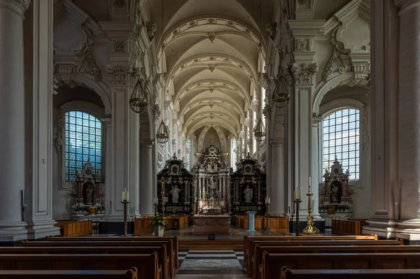 Авербоде Лаакдал Бельгия Апреля 2023 Года Готический Дизайн Интерьера Церкви — стоковое фото