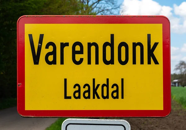 Varendonk Laakdal Belgium April 2023 Road Sign Municipalityof Varendonk Laakdal — стокове фото