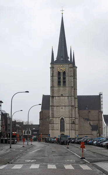 Geel Flanders Belgium April 2023 Church Central Market Square Rain — 图库照片