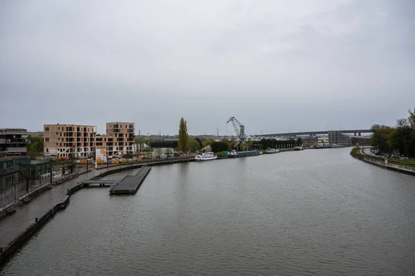 Vilvoorde Brabancja Flamandzka Belgia Kwietnia 2023 Wysoki Kąt Widzenia Kanał — Zdjęcie stockowe